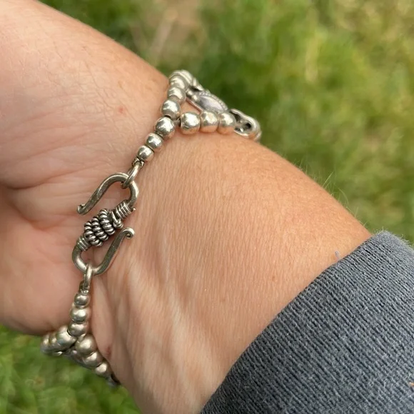 Rare Mexican silver bracelet beaded coffee bean handmade - Picture 3 of 5